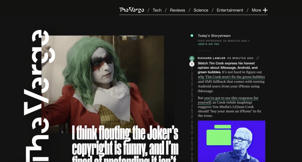 The Verge Home Screen