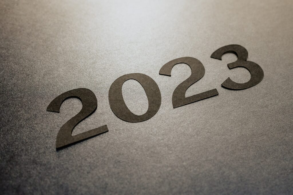 2023 on Black Gradient Background