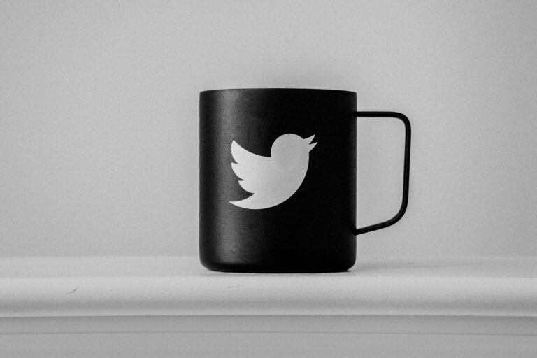Black Mug with the Twitter Logo (Now X)